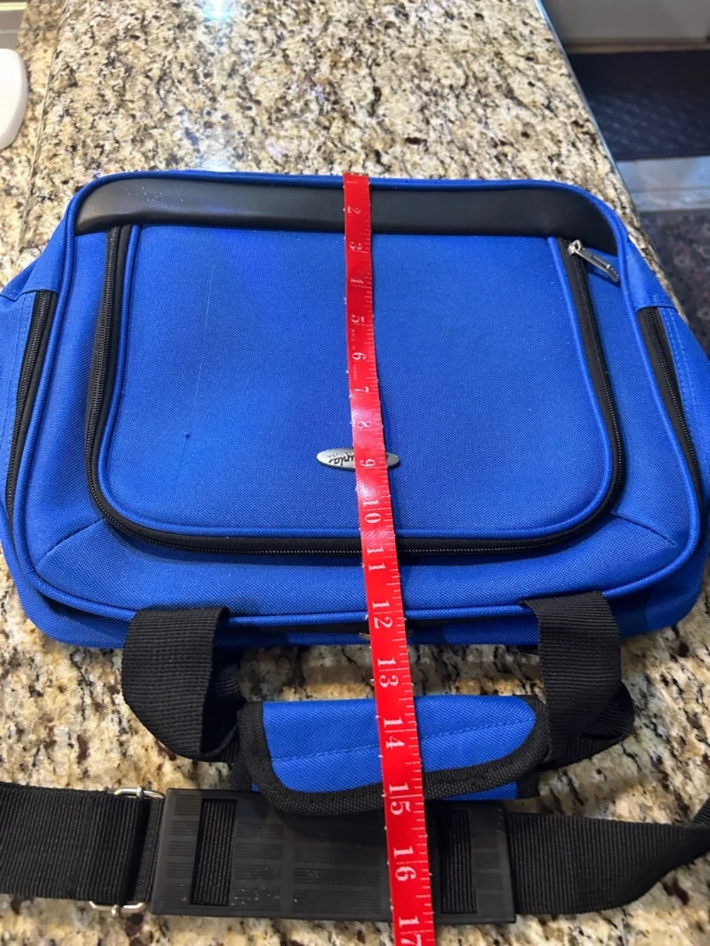 Blue Laptop Travel Bag with Black Trim